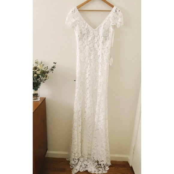 BHLDN Wtoo Francila Wedding Gown Lace Size 4 & 14 - Picture 5 of 9